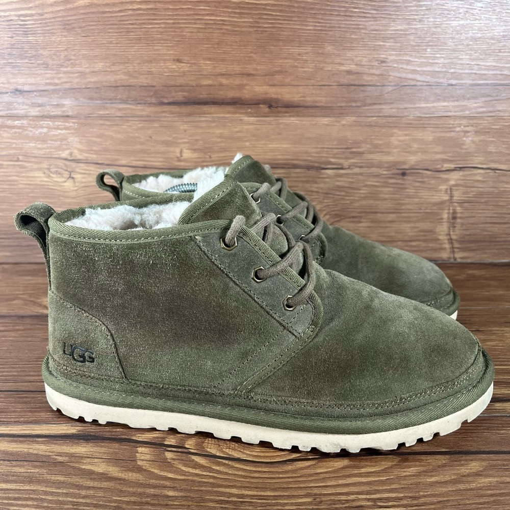 UGG Olive Green Suede Lace-Up Chukka Boots